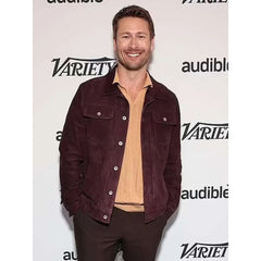 Glen Powell Hit Man Brown Suede Jacket | Timeless Suede Leather Style