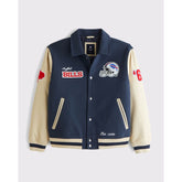 Buffalo Bills 2024 Varsity Jacket | Classic Blue Wool & Leather Design