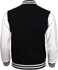 Men’s NY Bomber Jacket – Black & White Fleece Baseball Style