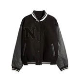 Caitlin Clark SNL Jacket | Black Fleece and Leather Varsity Style