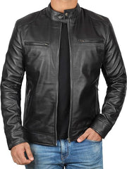 Men's 100% Lambskin Leather Motorcycle Jacket | Classic Cafe Racer | Best Leather House
