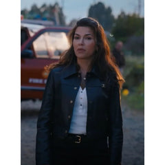 Billie Matalon Tracker S02 Leather Jacket | Black Real Leather Inspired by Sofia Pernas