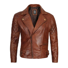 Dark Brown Quilted Asymmetrical Leather Jacket | Timeless Style with Modern Edge
