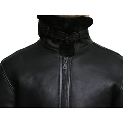 Men’s Aviator Black Shearling Leather Bomber Jacket | Timeless Lambskin Style