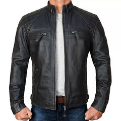 Men’s Cafe Racer Motorcycle Jacket | Vintage Style Leather Jacket