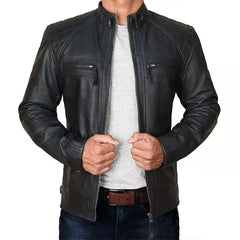 Men’s Cafe Racer Motorcycle Jacket | Vintage Style Leather Jacket