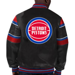 Detroit Pistons Leather Jacket | Sleek Black Outerwear with Iconic Style