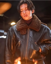 Ji Chang-wook Gangnam B-Side Leather Shearling Jacket | Brown Real Leather with Shearling Lining