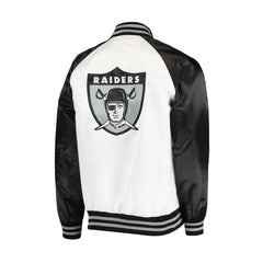 Las Vegas Raiders Throwback Jacket | Classic White & Black Satin Style