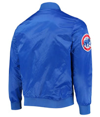 Chicago Cubs Blue Varsity Jacket | Iconic Royal Blue Satin Design