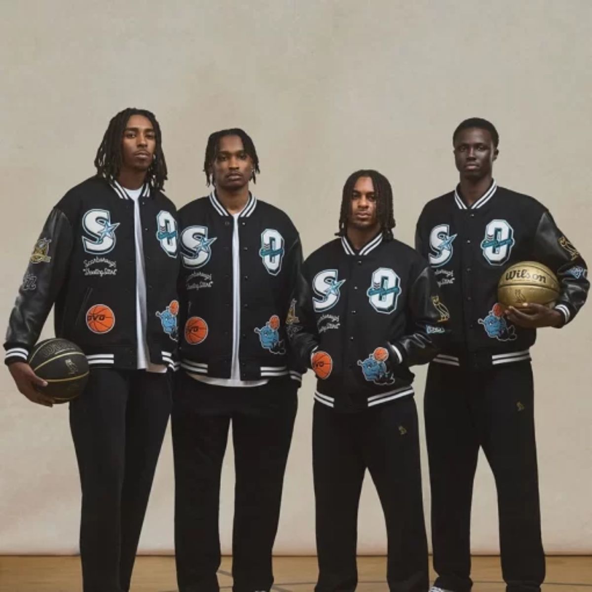 OVO x Scarborough Shooting Stars Varsity Jacket | Black Wool & Leather