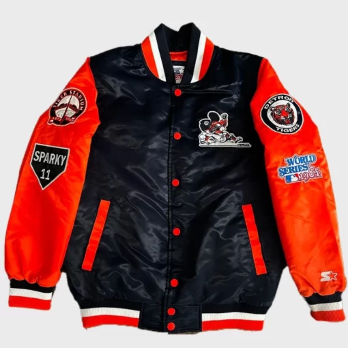 World Series 1984 Tigers Starter Jacket | Orange & Black Satin