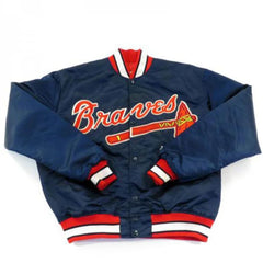 Hobson Braves Blue Varsity Jacket | Classic Satin Sportswear