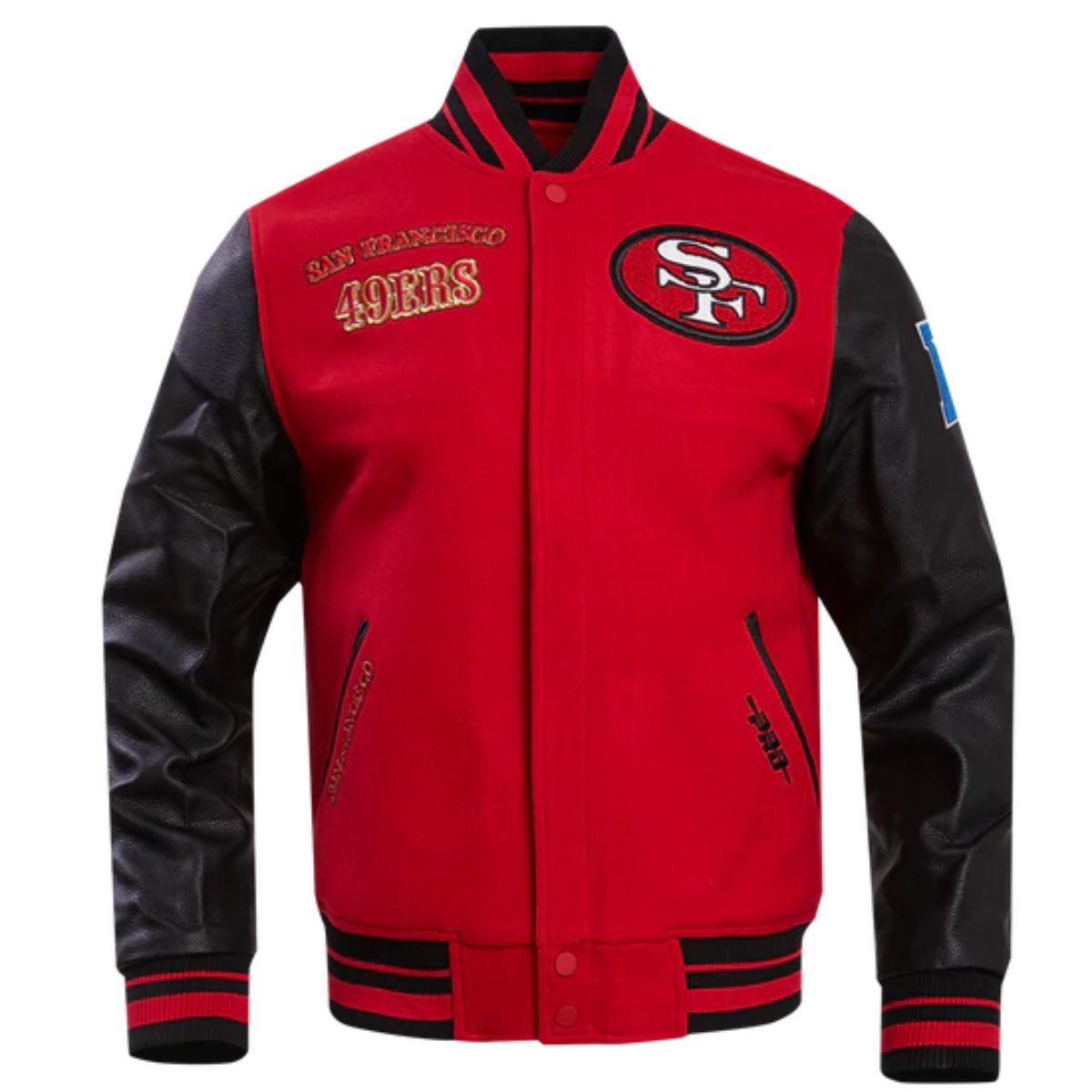 San Francisco 49ers Retro Jacket | Wool & Leather with Rib-Knitted Details