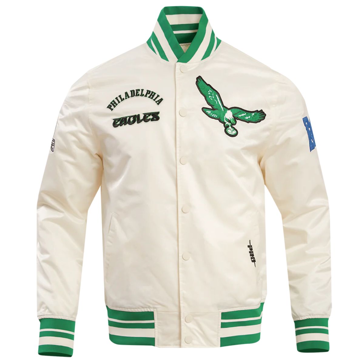 Philadelphia Eagles Satin Jacket | White Polyester Fabric
