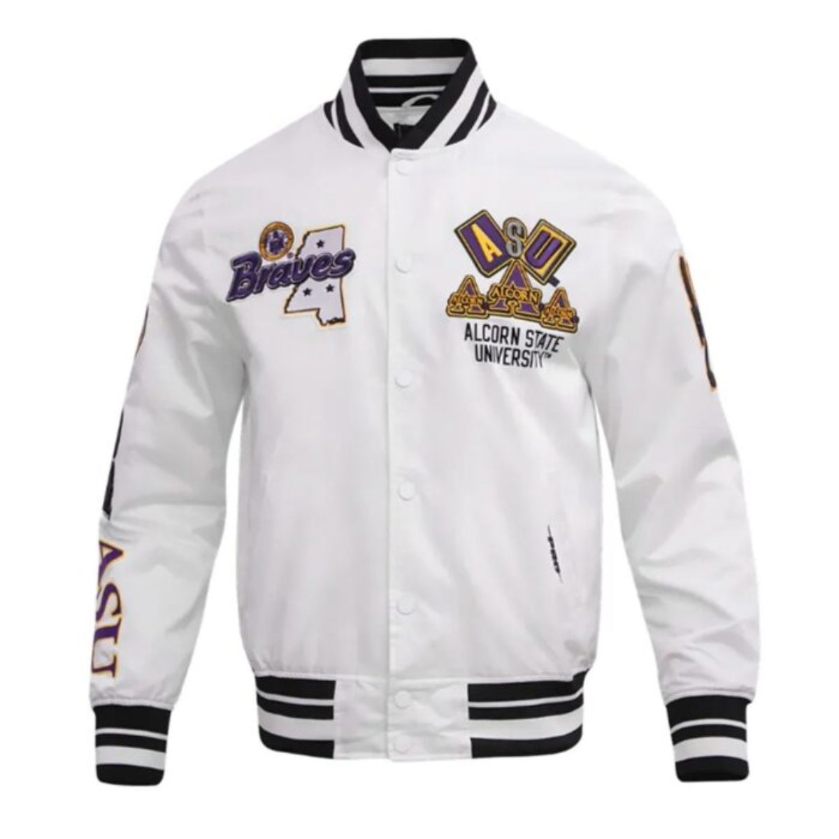 Alcorn State University Braves Jacket | Unisex Satin Varsity Outerwear