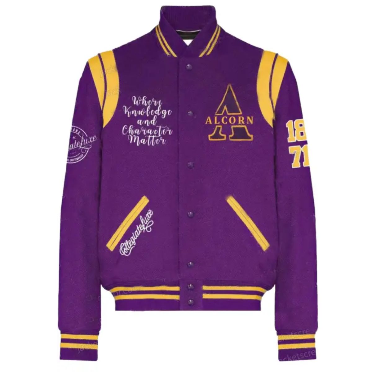 Alcorn Purple Varsity Wool Jacket | Stylish Unisex Outerwear