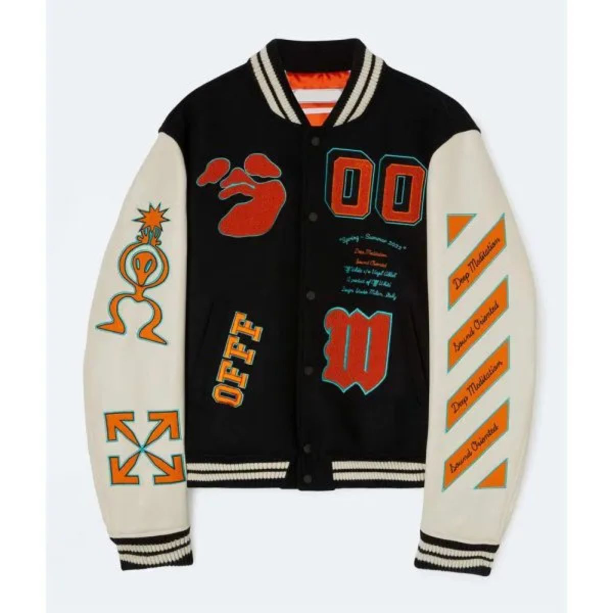 Super Bowl Rumi Carter Jacket | Black & White Wool with Leather Sleeves