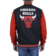 Men's Chicago Bulls Varsity Jacket with Fleece and Ribbed Hemline | Best Leather House