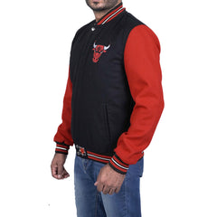 Men's Chicago Bulls Varsity Jacket with Fleece and Ribbed Hemline | Best Leather House