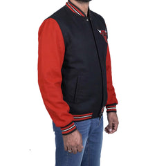 Men's Chicago Bulls Varsity Jacket with Fleece and Ribbed Hemline | Best Leather House