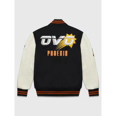 Phoenix Suns OVO Varsity Jacket | Black & White Wool Blend Design