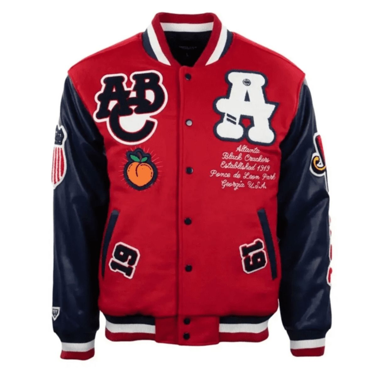Atlanta Black Crackers Varsity Jacket | Classic Red and Navy Blue Style