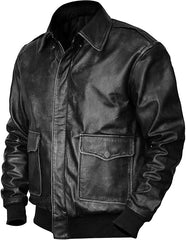 Men’s Goatskin A-2 Leather Bomber Jacket | Best Leather House