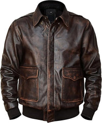 Men’s Goatskin A-2 Leather Bomber Jacket | Best Leather House