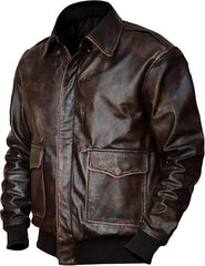 Men’s Goatskin A-2 Leather Bomber Jacket | Best Leather House