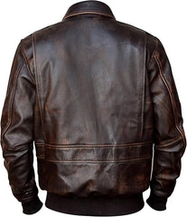 Men’s Goatskin A-2 Leather Bomber Jacket | Best Leather House