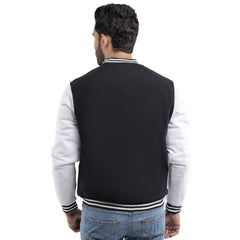 Men's Slim Fit Varsity Jacket with Cozy Cotton Lining & Button Closure | Best Leather House