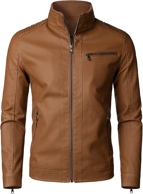 Men’s PU Faux Leather Biker Jacket | Stylish & Functional | Best Leather House