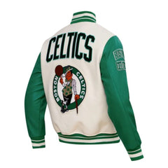 Boston Celtics Retro Varsity Jacket | Classic White and Green Team Style