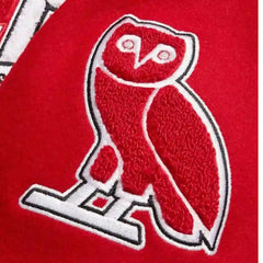 Chicago Bulls OVO Red Varsity Jacket | Bold Wool Fabric Design