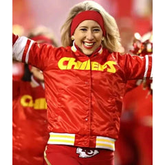 Cheerleaders Kansas City Chiefs Red Jacket | Bold Satin Game Day Style