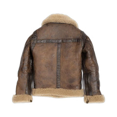 Arnold Schwarzenegger Aviator RAF B6 Shearling Jacket | Brown Real Leather with Faux Shearling