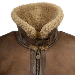 Arnold Schwarzenegger Aviator RAF B6 Shearling Jacket | Brown Real Leather with Faux Shearling