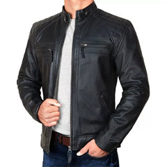 Men’s Cafe Racer Motorcycle Jacket | Vintage Style Leather Jacket