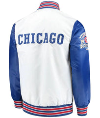 Chicago Cubs Varsity Satin Jacket | Bold Royal Blue & White Sportswear