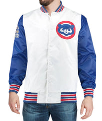 Chicago Cubs Varsity Satin Jacket | Bold Royal Blue & White Sportswear