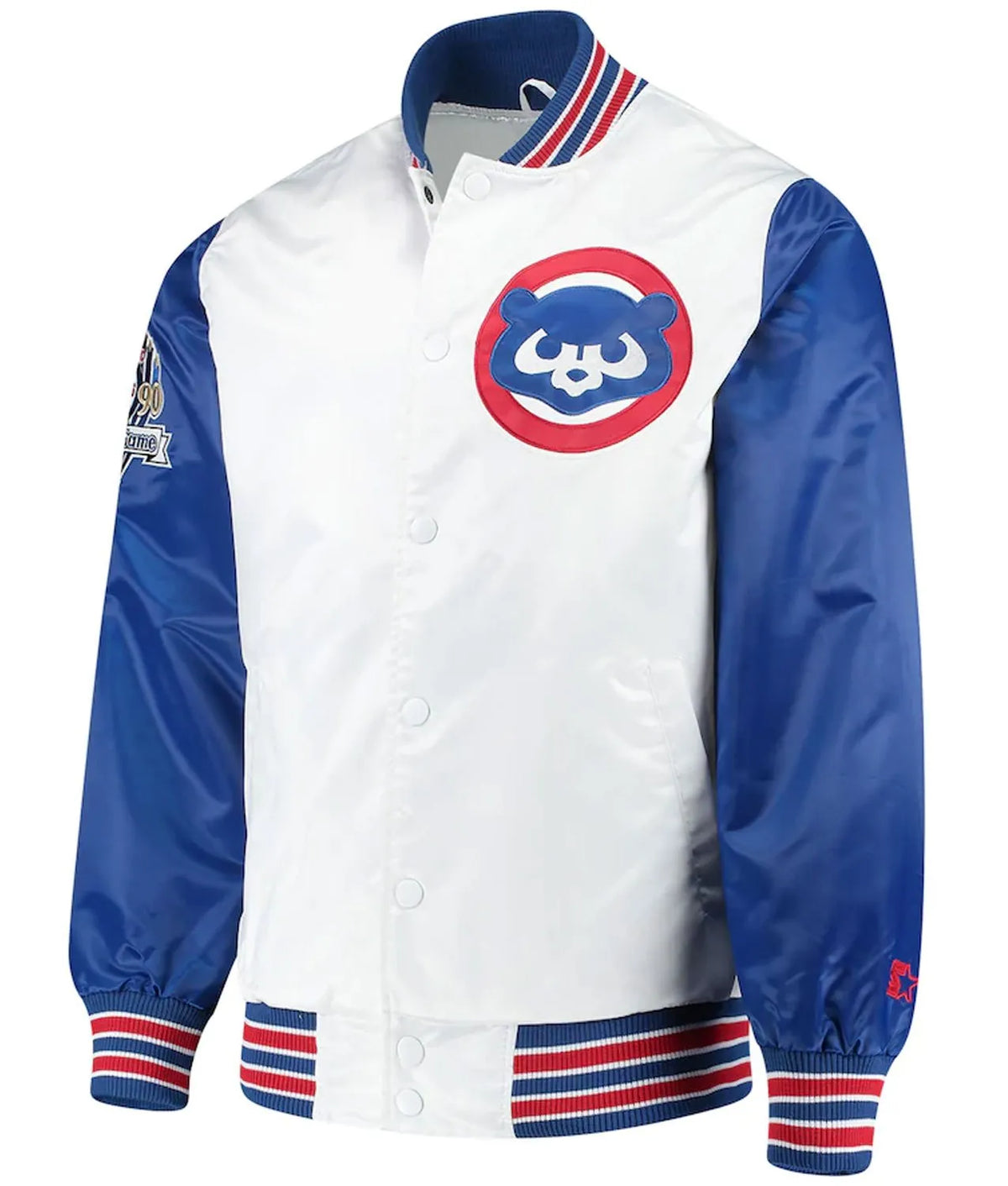 Chicago Cubs Varsity Satin Jacket | Bold Royal Blue & White Sportswear
