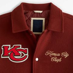 Kansas City Chiefs Varsity Jacket | Classic Red Wool & Leather Design