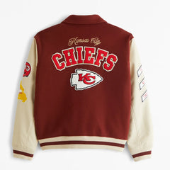 Kansas City Chiefs Varsity Jacket | Classic Red Wool & Leather Design