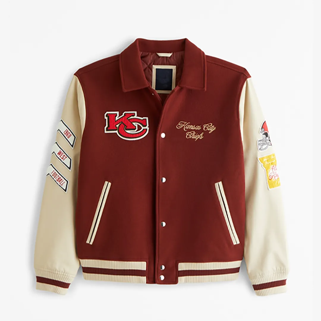 Kansas City Chiefs Varsity Jacket | Classic Red Wool & Leather Design