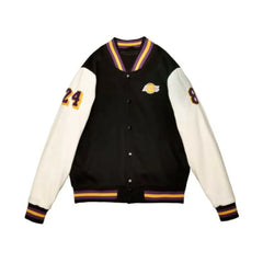 KB LA Hall of Fame Varsity Jacket | Premium Black & White Wool and Leather