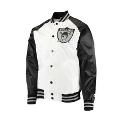 Las Vegas Raiders Throwback Jacket | Classic White & Black Satin Style